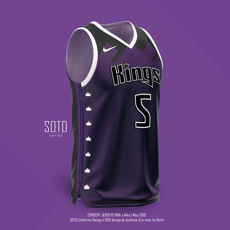 Sacramento KINGS Nike NBA jersey by SOTO UD on Behance Nba Jersey Design, Sacramento Kings Jersey, Best Basketball Jersey Design, Concept Jersey, Basketball Jersey Outfit, Nba Uniforms, Nike Nba Jerseys, Basketball Vests, Basketball Uniforms Design