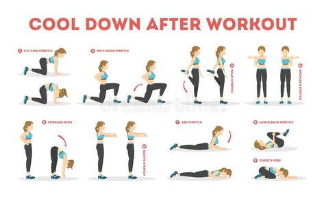 After Workout Stretches, Cool Down Exercises, Cool Down Stretches, Post Workout Stretches, Leg Workout Routine, Gym Workout Plan For Women, Hip Flexor Stretch, Latihan Kardio, Workout Posters