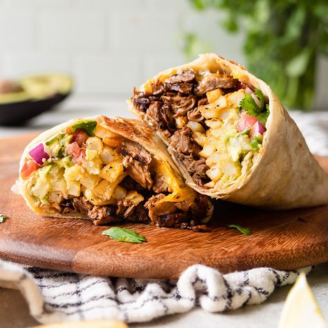 en-US recipes beyond-steak-california-burrito - beyondmeat California Burrito Recipe, Beyond Steak, Steak Burrito, Cooking French Fries, California Burrito, Steak Breakfast, Vegan Steak, Burrito Recipe, Fusion Dishes