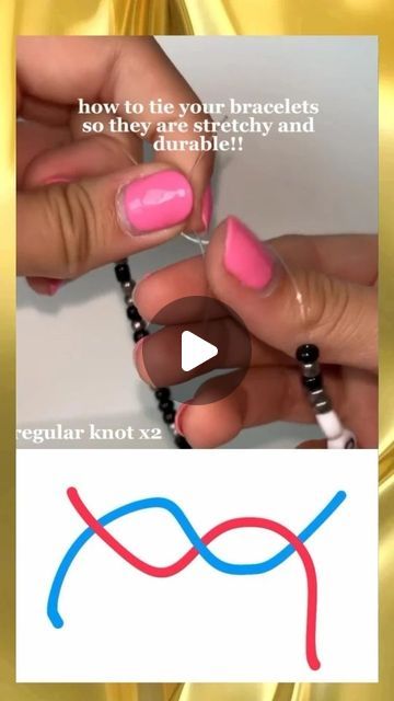 @beadingsociety on Instagram: "Quick tutorial how to tie knot on your bracelets.  This method makes it so easy to make your bracelet stay strechy and durable at the same time💎😍
~
~
Creator:-@leticias_jewels
DM us for best quality gemstone beads! (Shipping available worldwide)
~
~
🎀follow for more such content 🎀
✨️dm for any query ✨️
~
#handmade #jewelrygram # #jewelrydesign #earrings #jewelrymaker #jewelrylovers#jewelrymaking #gemstonejewelry #jewelryshop #fashion #beaded #beadedjewelry #beadedbracelets #beadednecklaces #jewellerydesign #bracelets #fashionjewelry #gemstone #support#postoftheday❤️🔥" Tying Bead Bracelets, Easy Knots For Bracelets, How To Make Friendship Bracelets Beads, How To Tie Beaded Bracelets, How To Tie Bracelet Knots, How To Tie A Bracelet, How To Make Beaded Bracelets, Making Bracelets With Beads, Knots Tutorial