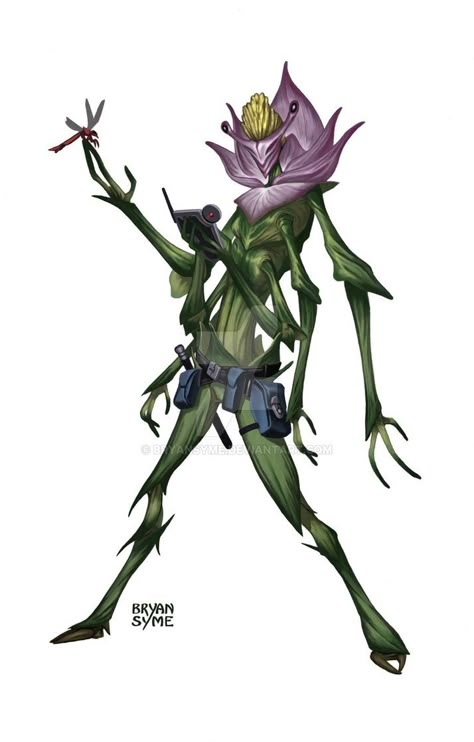 Flower Guy by BryanSyme on DeviantArt Flower Creature, Plant Alien, Flower Monster, Art Guy, Arte Zombie, Plant Monster, Art Notes, Beast Creature, Alien Concept Art