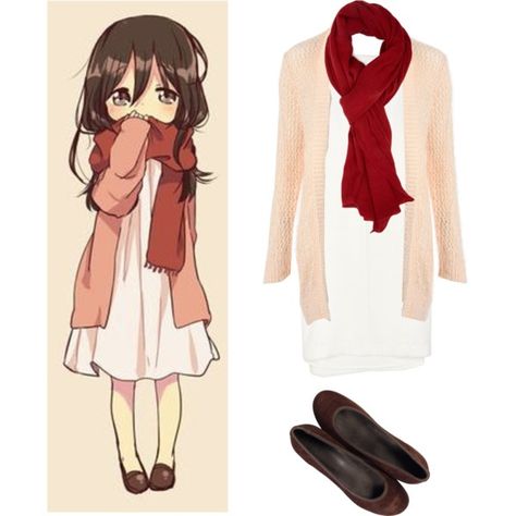 "Mikasa" by mackenziesfashionsense on Polyvore Mikasa Halloween Costume, Mikasa Costume, Mikasa Ackerman Dress To Impress, Mikasa Inspired Outfit, Mikasa Scarf, Polyvore Casual, Nerd Fashion, Anime Inspired Outfits, Geek Fashion