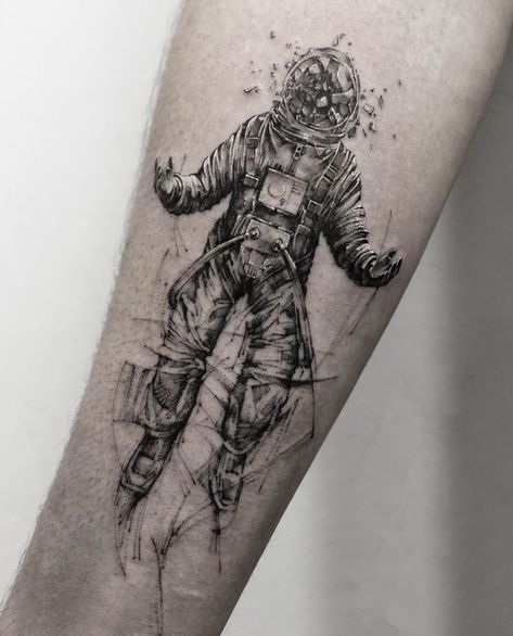 Tattoo Designs Men Forearm, Strength Tattoo Designs, Unique Half Sleeve Tattoos, Astronaut Tattoo, Tattoos Mandala, Planet Tattoos, Forearm Tattoo Design, Simple Tattoo Designs, Inspiration Tattoos