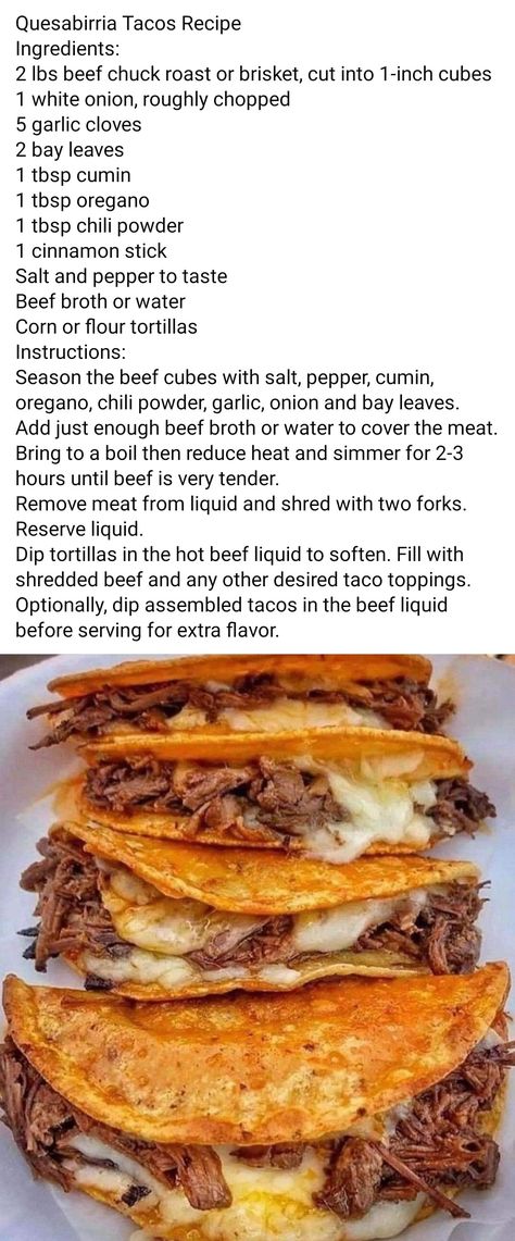 Quesabirria Tacos Recipe, Quesabirria Tacos, Tacos At Home, Beef Birria Recipe, Street Taco Recipe, Tacos Easy, Street Taco, Birria Tacos, Taco Recipe