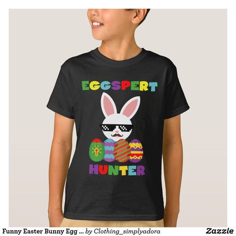 Funny Easter Bunny Egg Hunters Kids T-shirt Easter Bunny Party, Bunny Movie, Custom Kids Clothes, Hunting Games, Easter Funny, Hunter Design, Funny Easter Bunny, Kids Easter Shirts, Funny Clothes