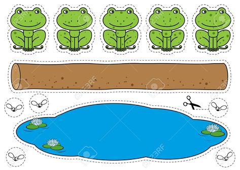 5 Green And Speckled Frogs Printable, Five Little Speckled Frogs, 5 Little Speckled Frogs, Speckled Frogs, Infant Room, Felt Board Stories, Jack And The Beanstalk, Preschool Songs, Felt Board