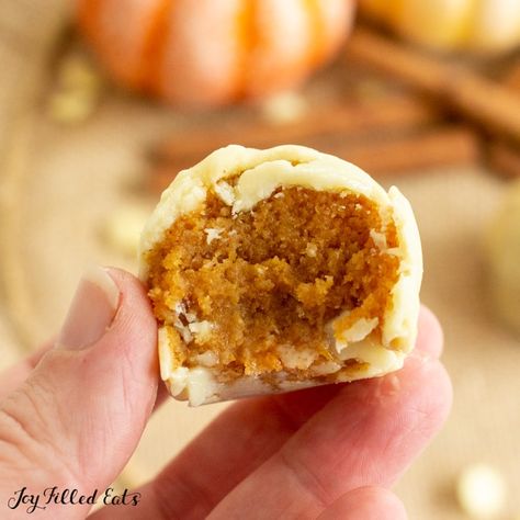 Dessert Pairing, Pumpkin Truffles, Joy Filled Eats, Thm Desserts, Keto Dessert Easy, Truffle Recipe, Pumpkin Flavor, Fall Dessert, Keto Cookies