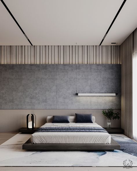 A modern master bedroom in grey tones offers a sleek and stylish appearance. Using several shades of grey on the walls, bedding, and furniture, emphasized with minimalist design and clean lines. 

#bedroom #masterBedroomDesign #masterBedroom #modernBedroom #modernInterior #ContemporaryBedroom #homeBedroomRefresh Bedroom In Grey Tones, Minimalist Master Bedrooms Decor, Bedroom Inspirations Master Dark, Modern Bedroom Tile Flooring Ideas, Modern Guest Bedroom, Bedroom Inspirations Master, Beautiful Bedroom Designs, Guest Bedroom Design, Europe City