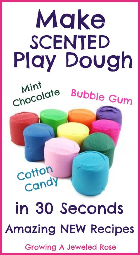 Make a variety of scented play doughs in just seconds.  Amazing NEW varieties like cotton candy, bubble gum, and strawberry shortcake! Scented Play Dough, Homemade Playdough Recipe, Kids Homemade, Playdough Recipe, Homemade Playdough, Play Dough, Play Food, Childrens Crafts, Play Doh