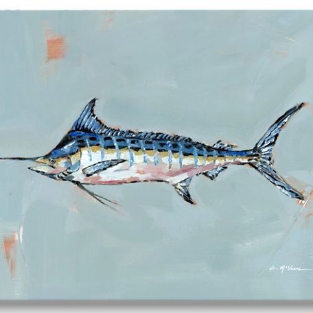 Nursery | Chelsea McShane Art 2/6 Blue Marlin, Artist Signature, Artist Signatures, Gone Fishing, Fish Painting, Vintage Fishing, The Grove, Blue Canvas, Fish Art