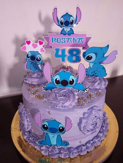 Happy Birthday Cake Girl, Cakes For Girls Birthday, Birthday Stitch, Birthday Cake Girl, Stitch Cake, Cakes For Girls, Cake Girl, Happy Birthday Cake, Birthday Party Cake