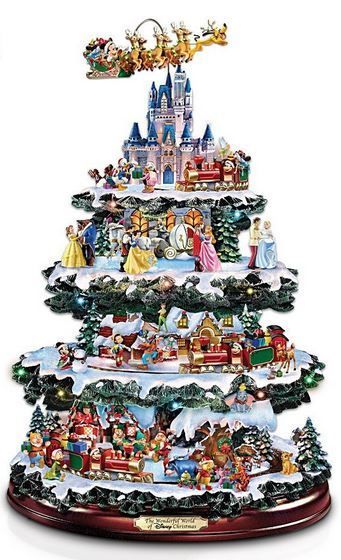 Disney tabletop tree!! #Disney #Christmas #Holiday Disney Display, Duck Orange, Bradford Exchange Disney, Christmas Carousel, Wonderful World Of Disney, Casa Disney, Thomas Kinkade Disney, Disney Christmas Decorations, Disney Christmas Tree