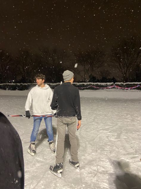 Hockey Friends, Gc Pics, Ice Skating Winter, Skating Aesthetic, Ice Rink, Guy Friends, Friend Group, Lake George, Group Of Friends