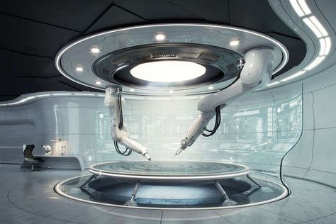 Futuristic Laboratory, Scifi Room, Futuristic Lab, Futuristic Room, Factory Interior, Modern Screens, Futuristic Interior, Futuristic Technology, Futuristic Design