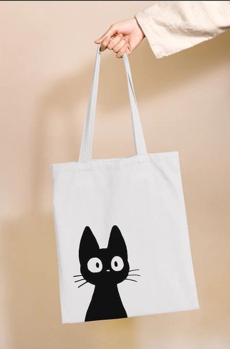 Creative Tote Bag, Diy Tote Bag Design, Anime Tote Bag, Handpainted Tote Bags, Canvas Bag Diy, Totes Ideas, Tods Bag, Handmade Fabric Bags, Diy Bag Designs