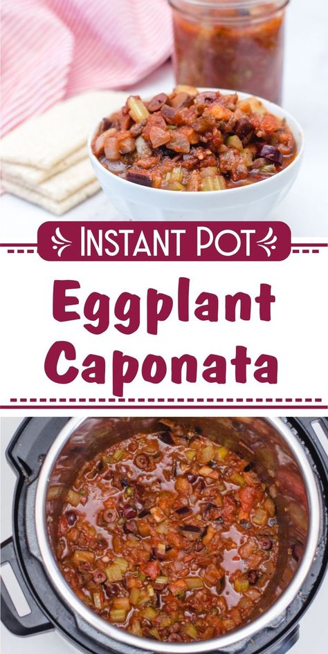 Instant Pot Eggplant Caponata | Pressure Cooker | Slow Cooker Eggplant Caponata |   Easy Eggplant Caponata Recipe | Crock Pot Eggplant Caponata | One Pot Eggplant Caponata | How To Make Eggplant Caponata |   Homemade Eggplant Caponata | Eggplant Caponata recipe | Instapot Eggplant Caponata  #sidedish #eggplant #caponata #dinner #instantpot #recipe #corriecooks Instant Pot Eggplant, Slow Cooker Eggplant, Eggplant Caponata Recipe, Caponata Recipe, Best Instapot Recipes, Easy Eggplant, Best Pressure Cooker Recipes, Eggplant Caponata, Pressure Cooking Recipes