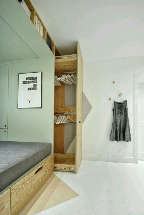 Bed Closet, Apartemen Studio, Built In Bed, Youth Room, Basement Bedrooms, Teenage Bedroom, Tiny Bedroom, Stylish Bedroom