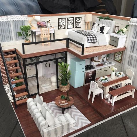 Loft Apartment Layout, Bedroom Storage For Small Rooms, Design Casa Piccola, Apartment Layouts, Bommala Koluvu, Wohne Im Tiny House, Pelan Rumah, Casa Loft, Tiny House Interior Design