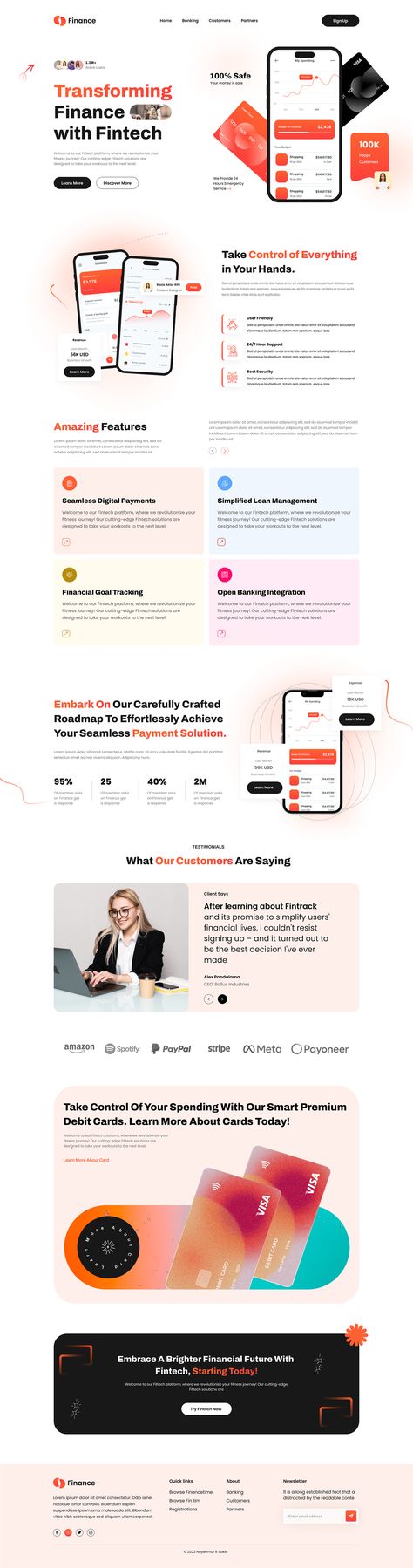 Saas Website Design Landing Pages, Fintech Landing Page, Landing Page Ui Design, Saas Landing Page, Landing Page Ui, Best Landing Page Design, Website Design Inspiration Layout, Landing Page Inspiration, App Design Layout