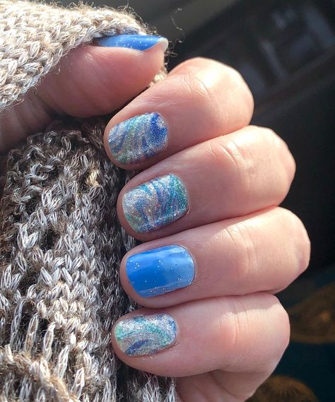 Peak Polish on Instagram: “Water you up to and Beach House Blues❤️❤️ Love this!!!” Pretty Nail Designs Acrylics, Pretty Nails For Summer, Pretty Nails Glitter, Nail Combos, Nail Color Combos, Nails 2018, Nail Design Video, Pretty Nail Colors, Pretty Nail Designs