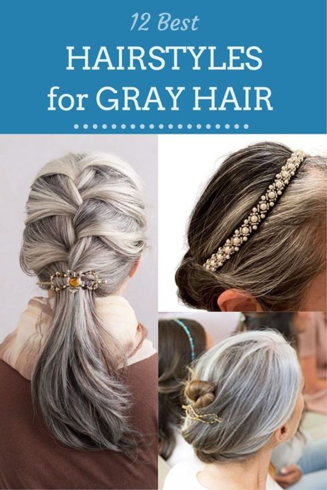 15 Totally Doable Hairstyles for All Occassions Fall Scrunchies, Hairstyles For Gray Hair, Grey Hair Braids, Jumbo Scrunchies, Growing Out Gray Hair, Grey Hairstyles, Long Hair Ideas, Over 40 Hairstyles, Gray Hairstyles