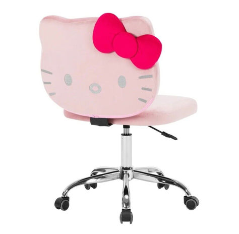 Impressions Vanity Hello Kitty Kawaii Swivel Vanity Chair for Makeup Room, Adjustable Height Cute Desk Chair with Wheels Rolling, Comfy Polyurethane Foam Back Armless Chair for Dorm (Pink) Hello Kitty Room Decor, Sweet Personality, Hello Kitty Bedroom, Mirrored Vanity Table, Hello Kitty Rooms, Impressions Vanity, Hello Kitty Accessories, Kitty Stuff, Hello Kit