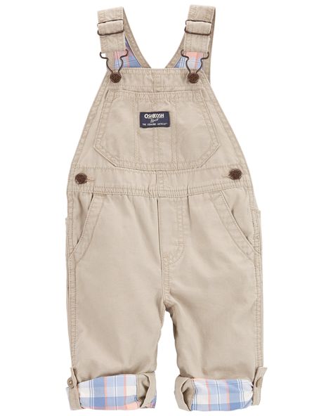 Khaki Baby Classic OshKosh Overalls | oshkosh.com Toddler Boy Overalls, Baby Boy Overall, Baby Boy Overalls, Boys Overalls, Oshkosh Overalls, Oshkosh Baby, Boy Bib, Newborn Girl Outfits, Carters Baby Boys