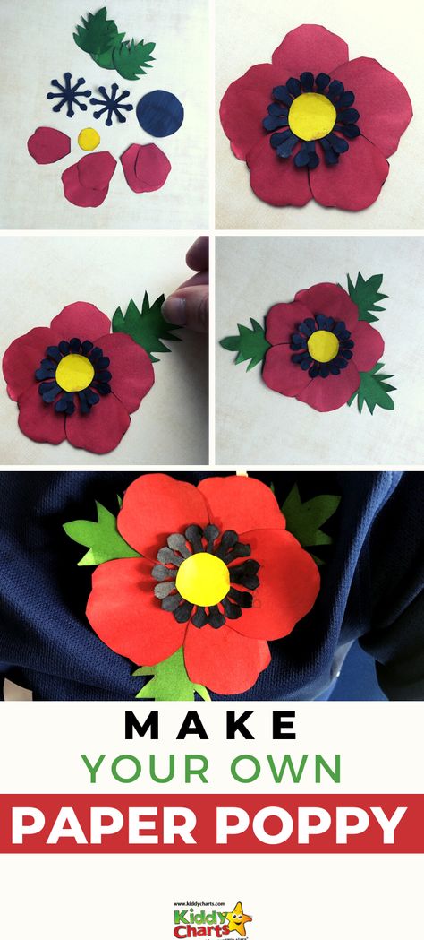 Make a paper poppy for VE Day, Rememberance Day, or anytime you want to honour the fallen who fought bravely. Free printable template in post! #poppy #paperpoppy #papercrafts #VEDay #RememberanceDay #MemorialDay #kidsactivities #flowers #paperactivities #makeyourown #crafts 3d Poppy Craft, Poppy Wreath Craft Kids, Poppy Template Free Printable, Poppy Crafts, Poppy Craft For Kids, Poppy Template, Paper Poppies, Make Your Own Paper, Poppy Craft