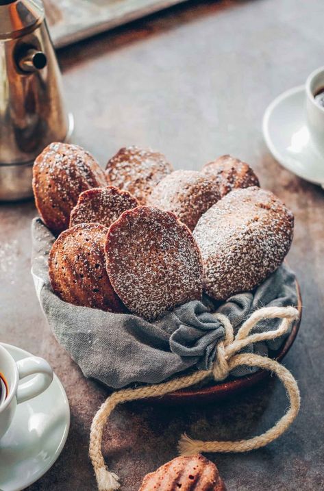 Vanilla-Mocha Madeleines | Lemons + Anchovies Coffee Madeleines, Madeleine Recipes, Madelines Recipe, Madeline Cookies, Madeleine Recipe, Christmas Morning Breakfast, Spring Brunch, French Dessert, Chocolate Zucchini