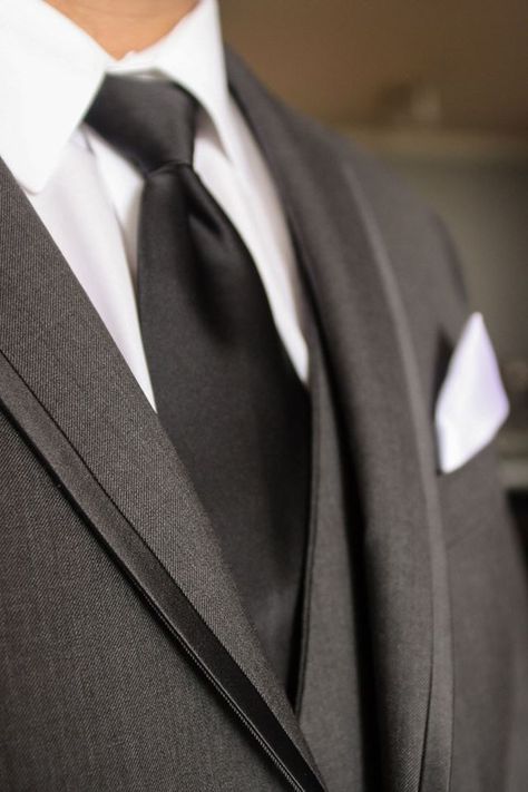 Dark grey for tuxes instead of black Black And Gray Tuxedo Wedding, Dark Grey Tuxedo Wedding, Best Wedding Dresses Black, Charcoal Gray Tuxedo Wedding, Dark Grey Tuxedo Wedding Charcoal, Dark Grey Tuxedo, Tuxedo Ideas, Charcoal Wedding, Wedding Dresses Black