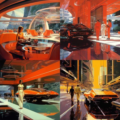 Syd Mead style in Midjourney AI (V5.1, V5, V4, niji 5) | Designers | Industrial Designers | | | Andrei Kovalev's Midlibrary Syd Mead Concept Art, Syd Mead Art, Famous Illustrators, Future Noir, Scifi Design, Folio Ideas, Syd Mead, Art Spiegelman, Art Folio