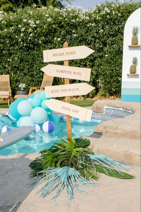 2nd Birthday Surf Theme, Beach Club First Birthday, Retro Ocean Themed Birthday, Surfs Up 1st Birthday Party, The Big One Surf Birthday Decorations, Surf Party Theme, Summer I Turned Pretty Birthday Theme, Totally Twobular Birthday Party, Beach Club Birthday Theme