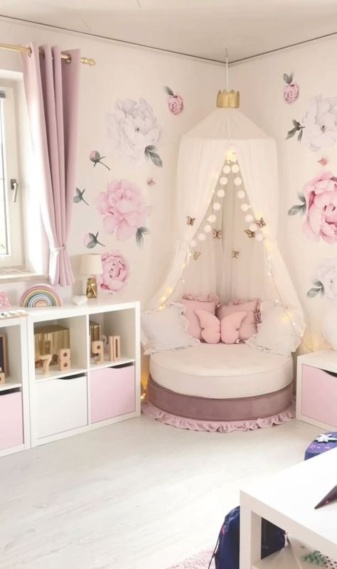 #bedroomdecor #walldecor #homedecor #interiordesign #decorinspiration #bedroominspo #diyhomedecor #designideas #interiorstyling Girls Bedroom Ideas Princess, Toddler Bedroom Ideas Girl, Toddler Rooms Girly, Girls Bedroom Ideas Toddler, Girls Princess Bedroom, Girly Pink Bedroom, Princess Bedrooms, Princess Room Decor, Bedroom Ideas For Small Rooms Cozy