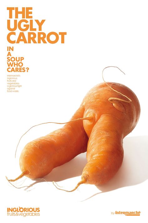 Inglorious Fruits & Vegetables | Fruit and Vegetable Food Waste Supermarket Campaign  | Award-winning Press Advertising Campaigns | D&AD #yellowpencilwinner Food Waste Campaign, Ugly Food, Food Wastage, Reduce Food Waste, Print Advertising, Fruit And Veg, Creative Advertising, Food Waste, Print Ads