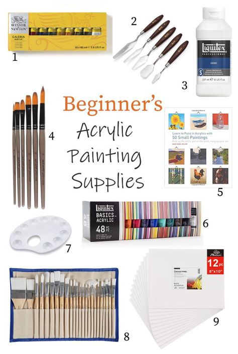 Acrylic Painting Supplies for Beginners - Pennies for a Fortune Drawing Supplies For Beginners, Painted Nails Ideas, Acrylic Painting Supplies, Ideas Of Painting, Painting Supplies List, Art Supplies List, Art Painting Tools, Acrylic Painting Lessons, Painted Nails