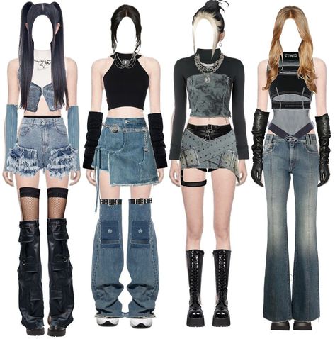 Kpop Performance Outfit 4 Members, Kpop Stage Outfits 4 Members, Kpop Outfits Stage 4 Members, Best Kpop Stage Outfits, Stage Outfits 4 Members, Kpop Outfits 6 Members, Kpop Outfits 4 Members, Cute Stage Outfits, Cybercore Black