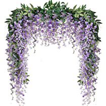 Check this out! Outdoor Indoor Wedding, Wisteria Wedding, Vine Garland, Wisteria Vine, Purple Wisteria, Rose Garland, Rose Vines, Wedding Wall, Greenery Garland