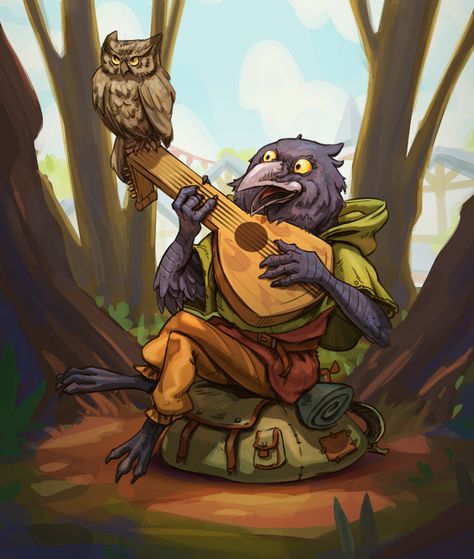 Kenku Druid, Kenku Bard, Dnd Armor, D D Races, Dnd Races, Character Pictures, Dungeons And Dragons Game, Type Illustration, Love Drawings