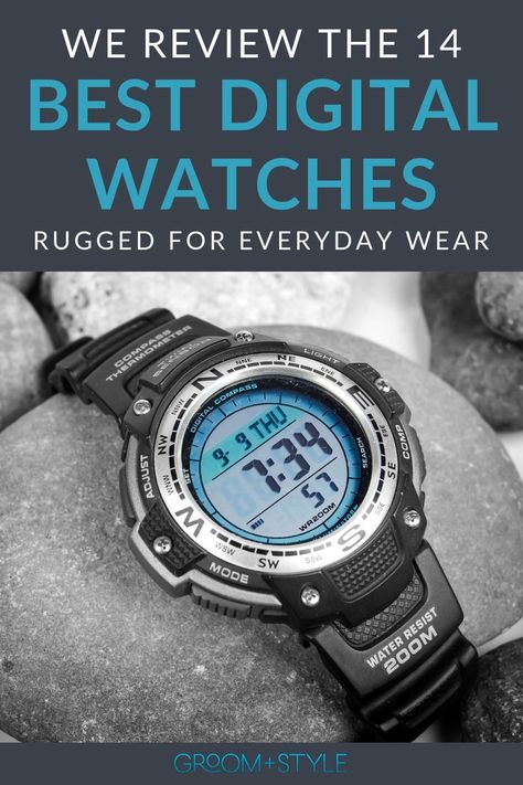 Here are the best digital watches! They are rugged, functional, and great for everyday wear. #digitalwatches #watches Rugged Watches, Mvmt Watches, Always On Time, Army Watches, Silver Pocket Watch, Swiss Army Watches, Smart Watch Android, Watch Review, Expensive Watches