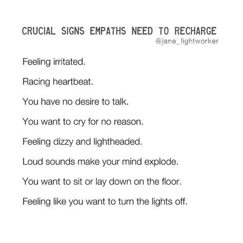 Empath Refuge on Instagram: “Please don’t wait until crucial signs show up. I hope you will take care of your energy and recharge when needed 💚 . Credit…” Take Care Of Your Energy, Empath Traits, Empath Abilities, Feeling Dizzy, Intuitive Empath, Highly Sensitive People, Infj Personality, Energy Healer, Black Desk