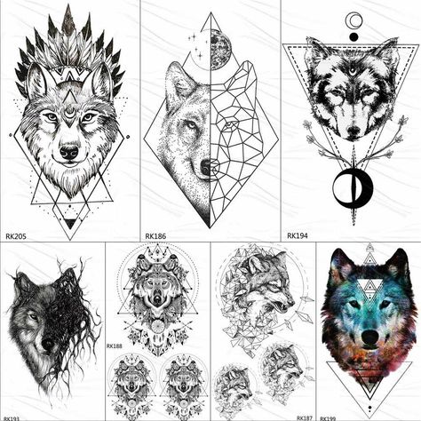 Wolf Face Tattoo, Fake Men, Geometric Wolf Tattoo, Wolf Tattoos Men, Hipster Tattoo, Wolf Totem, Geometric Wolf, Rune Tattoo, Maori Tattoo Designs