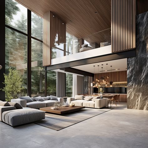 Double Height Living Room, Mountain Home Interiors, Modern Mountain Home, Dream Apartment Decor, Double Height, Living Room Goals, Design Room, Apartment Decor Inspiration, Modern Cabin