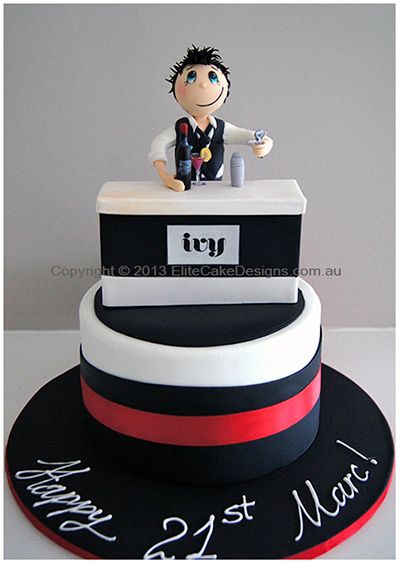 Bartender men's 21st birthday cake Bartender Cake, Birthday Cake For Men, Cake For Men, Doctor Cake, Birthday Cake Cake, Cocktail Cake, Novelty Birthday Cakes, 21st Birthday Cakes, Cake Photos