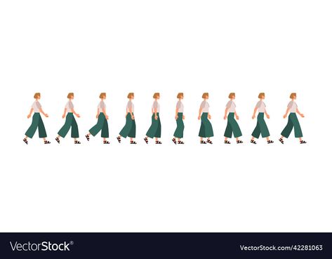 Lofi Animation, Walk Animation, Gait Cycle, Walking Animation, Motion Images, Front Walk, Walking Women, Cartoon Girl Drawing, Woman Illustration