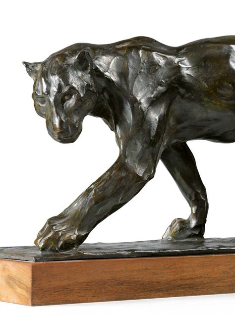 REMBRANDT BUGATTI, PANTHÈRE MARCHANT, PATTE ARRIÈRE LEVÉE, DESIGNED CIRCA 1904. ESTIMATE €250,000—350,000. Rembrandt Bugatti, Jan Van Eyck, Rainer Maria Rilke, Hieronymus Bosch, Auguste Rodin, Animal Sculpture, Joan Miro, Animal Statues, Equine Art