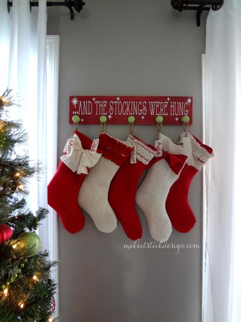 And the stockings were hung Stocking Hanger Christmas | Etsy Stocking Rack, Advent Calendar Diy, Stocking Hangers, Hanging Christmas Stockings, Christmas Stocking Hangers, Christmas Stockings Diy, Shabby Christmas, Christmas Bathroom Decor, Stocking Holder