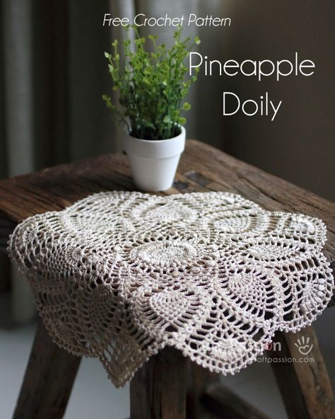 Written & chart pattern to crochet this beautiful puff stitch Pineapple Doily. Puff stitch design gives the pineapple doily an exquisite texture.  | Page 2 of 2 Pineapple Doily, Free Crochet Doily Patterns, Crochet Doily Diagram, Crochet Dollies, Pineapple Crochet, Puff Stitch, Crochet Doily Patterns, Crochet Tablecloth, Lace Doilies