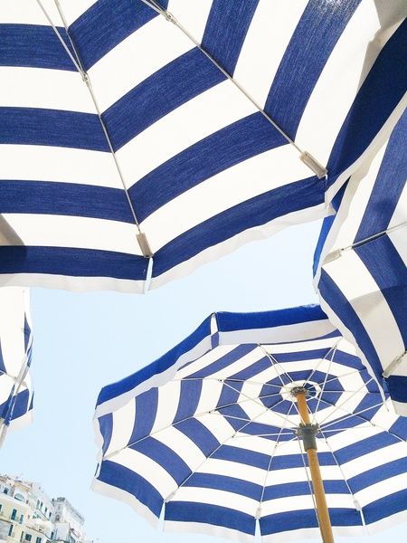 Striped Umbrellas Blue Umbrella, Under My Umbrella, Beach Umbrella, Foto Inspiration, Blue Aesthetic, Summer Of Love, Beach Club, Amalfi, Summer Aesthetic