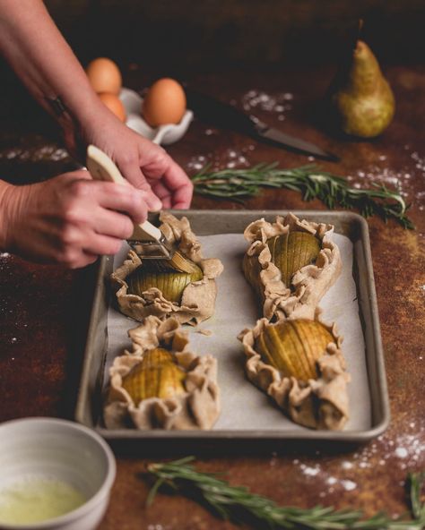 Rosemary & Rye Pear Galettes! 🍐 I love making galettes - The rustic nature of the dessert means you don’t have to worry about perfection—just let the natural beauty of the ingredients shine through. These Rosemary & Rye Pear Galettes are so simple and delicious with a nutty rye crust, aromatic rosemary pastry cream, and sweet, juicy pears! They make for a harmonious blend of flavors and textures. Find the whole recipe at https://nowfromscratch.com/rosemary-and-rye-pear-galettes/ INGREDIE... Pastry Cream, Photographing Food, Rye, Rosemary, Whole Food Recipes, No Worries, Natural Beauty, Pastry, Pear