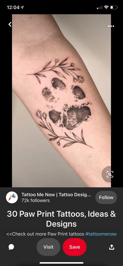 Calf Tattoos For Women, Nose Tattoo, Cat Paw Tattoos, Pet Memorial Tattoo, Memorial Tattoo Designs, Pawprint Tattoo, Paw Tattoo, Hand Tattoos For Women, Thigh Tattoos Women